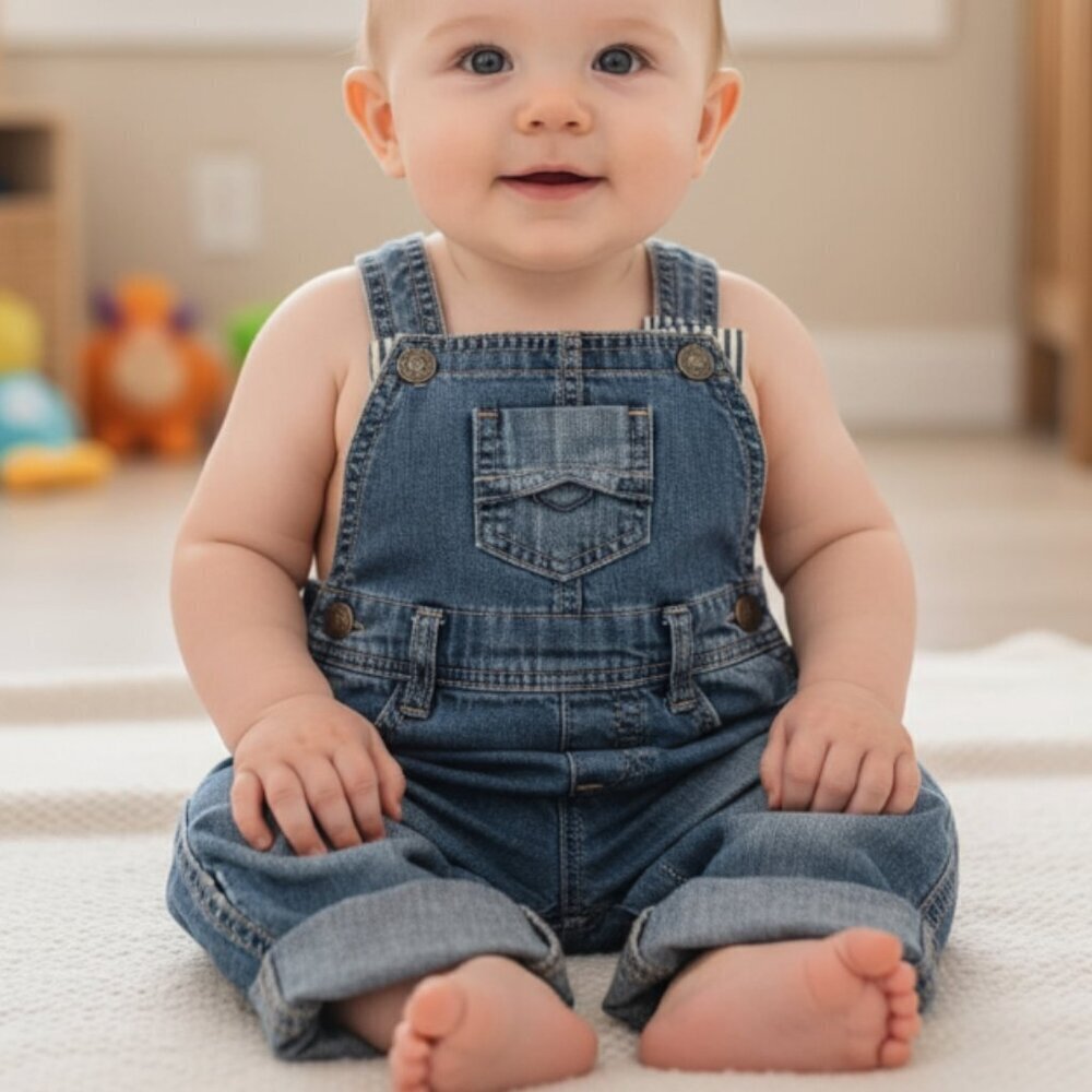 Zara Mini Overalls Dungaree Blue Denim 3-6 Months